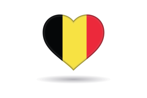 Love of Belgium Heart Shape flag