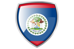 Belize Flag Couche Heraldic Shield flag
