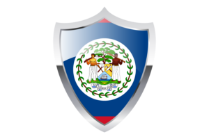 Belize Flag with Medieval Heater Shield flag