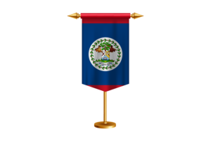 Belize Flag Illustration with Stand flag