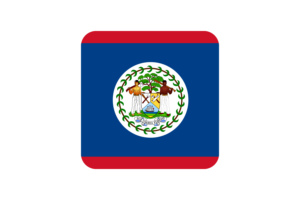 Belize Flag Square Rounded Shape flag