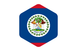 Belize Flag Rounded Hexagon Shape flag