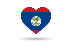 Love of Belize Heart Shape flag