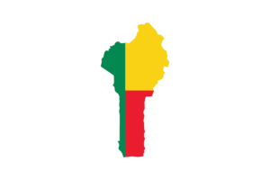 Benin Map with Flag flag