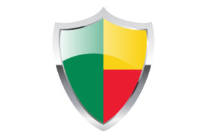 Benin Flag with Medieval Heater Shield flag
