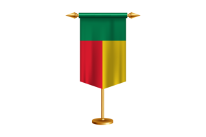 Benin Flag Illustration with Stand flag