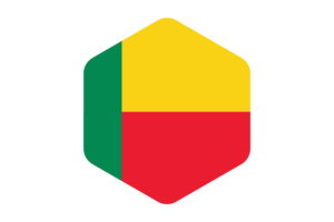 Benin Flag Rounded Hexagon Shape flag