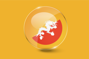 Bhutan Flag Glossy Round Button flag