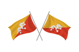 Bhutan Waving Friendship Flag flag