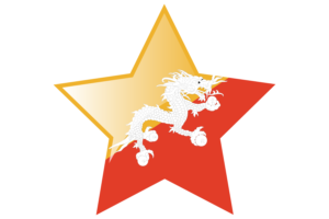 Bhutan Flag Star Icon flag