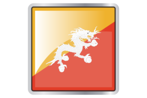 Bhutan Flag Square icon flag