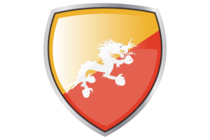 Bhutan Flag Couche Heraldic Shield flag