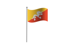 Waving Flag of Bhutan flag