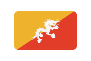 Bhutan Flag Triangle Rounded Shape flag