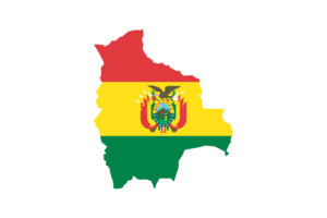 Bolivian Map with Flag flag