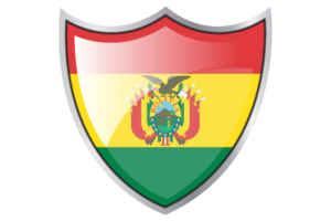 Shield with Flag of Bolivian flag