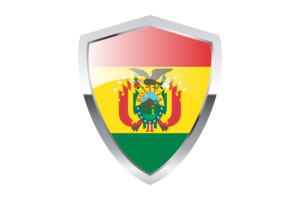 Bolivian Flag with Pointed Triangular Shield flag