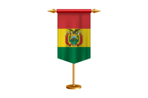 Bolivian Flag Illustration with Stand flag