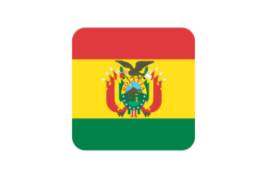 Bolivian Flag Square Rounded Shape flag