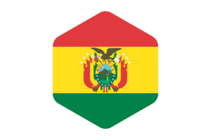 Bolivian Flag Rounded Hexagon Shape flag