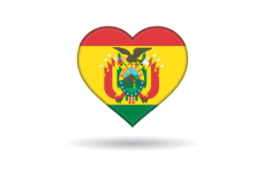 Love of Bolivian Heart Shape flag