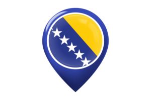 Bosnia and Herzegovina Flag Map Pin Icon flag