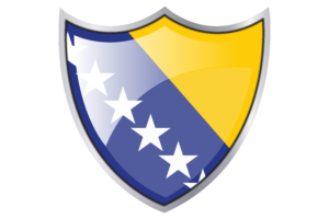 Shield with Flag of Bosnia and Herzegovina flag
