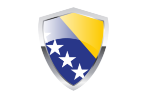 Bosnia and Herzegovina Flag with Pointed Triangular Shield flag