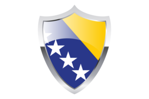 Bosnia and Herzegovina Flag with Medieval Heater Shield flag