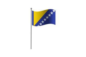 Waving Flag of Bosnia and Herzegovina flag