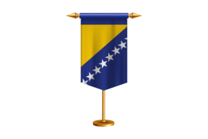 Bosnia and Herzegovina Flag Illustration with Stand flag
