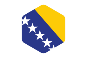 Bosnia and Herzegovina Flag Rounded Hexagon Shape flag