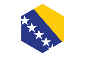 Bosnia and Herzegovina Flag Hexagon Shape flag