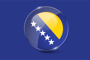 Bosnia and Herzegovina Flag Glossy Round Button flag