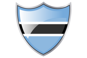Shield with Flag of Botswana flag