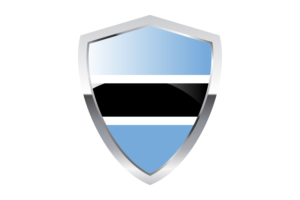 Botswana Flag with Pointed Triangular Shield flag