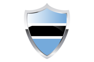 Botswana Flag with Medieval Heater Shield flag