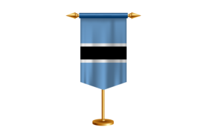 Botswana Flag Illustration with Stand flag