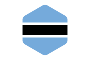 Botswana Flag Rounded Hexagon Shape flag
