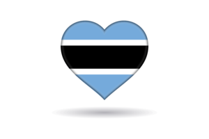 Love of Botswana Heart Shape flag