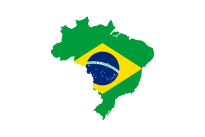 Brazil Map with Flag flag