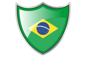 Shield with Flag of Brazil flag