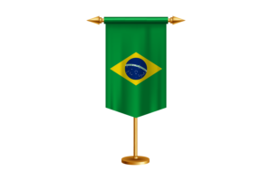 Brazil Flag Illustration with Stand flag