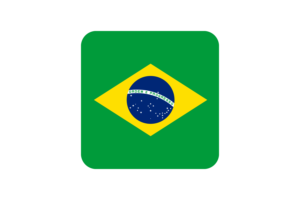 Brazil Flag Square Rounded Shape flag