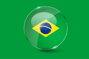 Brazil Flag Glossy Round Button flag