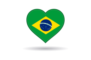 Love of Brazil Heart Shape flag
