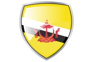 Brunei Flag Couche Heraldic Shield flag