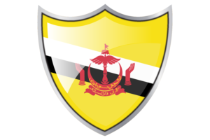 Shield with Flag of Brunei flag