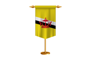 Brunei Flag Illustration with Stand flag