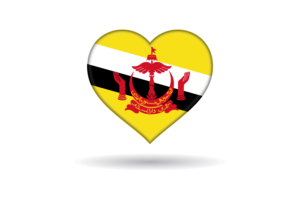 Love of Brunei Heart Shape flag